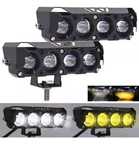 Par Luces Faros Auxiliares Led De Lupa Para Auto Moto 120w