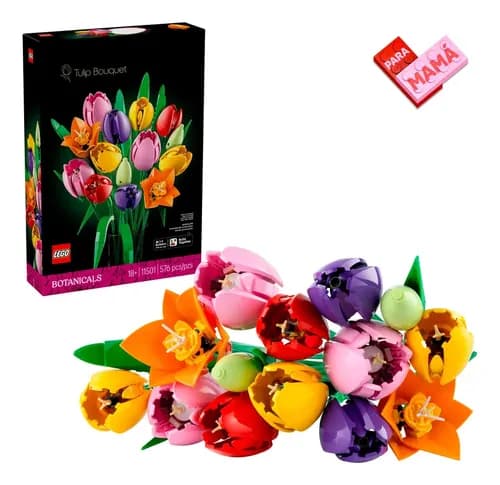 Lego Botanicals Ramo De Tulipanes 11501; Detalle Para El Día De Las Madres; Ramo De Flores Con 5 Variedades De Tulipanes; Longitud De Tallos Personalizable; Kit Creativo; 18+ 576