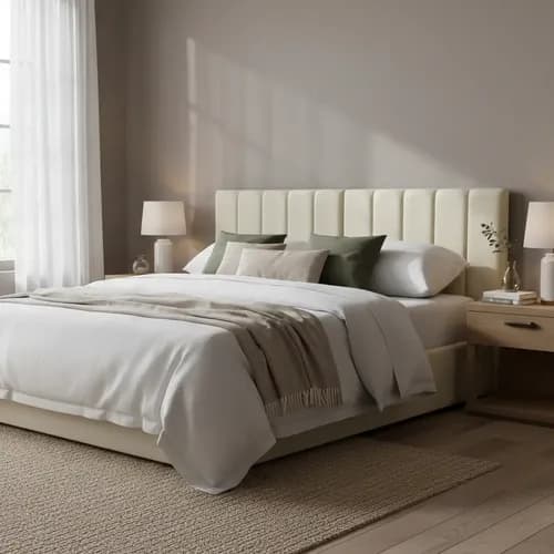 Cabecera King Size Dotico Raya Vertical 3 En 1 Moderna