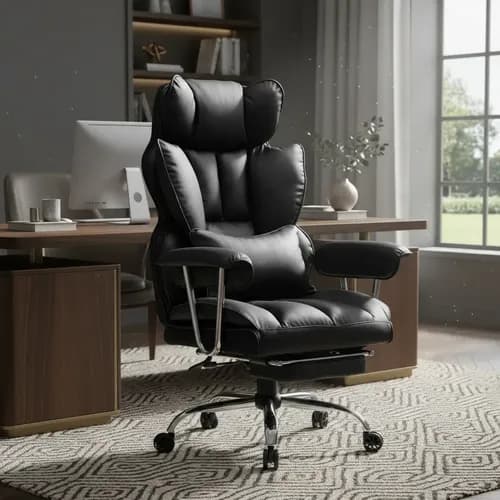 Silla De Oficina Ejecutiva Con Reposapiés Y Soporte Lumbar