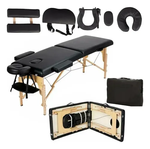 Cama Plegable Bakam de Masajes Portátil Spa Tattoo Color Negro