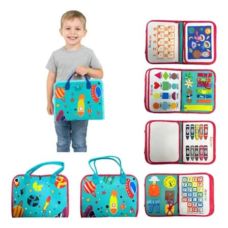 Portafolio Montessori Tablero Sensorial Maletin Educativo