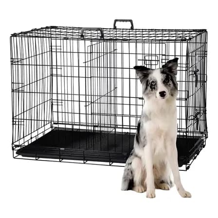 Jaula Plegable Zoola 92cm Con Charola Y Rejilla Sanitaria Para Perros Grandes