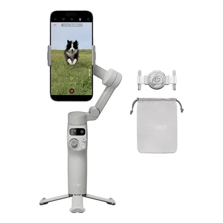 Dji Osmo Mobile 7 Estabilizador iPhone, Android, Trípode Integrado, Ultraligero, Activetrack 7.0, Shotguides, Edición Con Un Toque, 10 Horas De Uso Gris