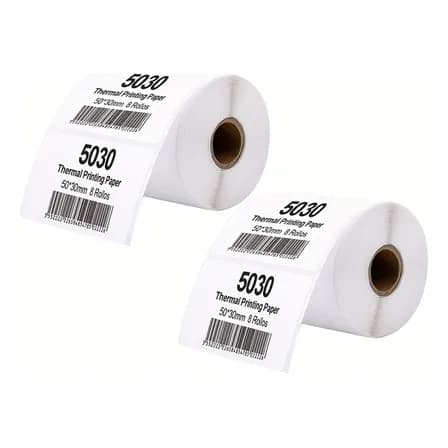 Etiqueta Térmica 50x30mm 2x1.18 PuLG - 2 Rollos X 1500