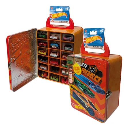 Hot Wheels Estuche Metálico Guarda Carritos 1:64 8 Diseños