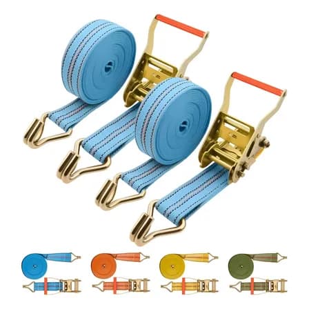 2pcs Eslinga Matraca 6cm*12m 8000kg Con Ganchos Remolque