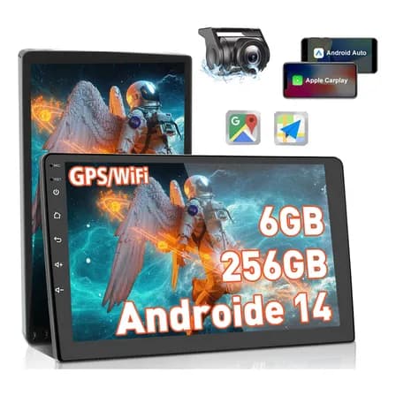 Estéreo 2din Essgoo Android 15 8+256gb 10 Pulgadas Táctil Ips Pantalla Con Inalámbrico Carplay Android Auto Gps Wifi Fm Radio Bluetooth Audio Usb Con Cámara