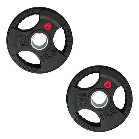 Par De Discos Gym Olimpicos Pesas Para Barra Agarradera 5 Kg