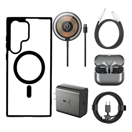 6kit Funda Para Samsung + Mica+ Audifono+ Cargador 45w