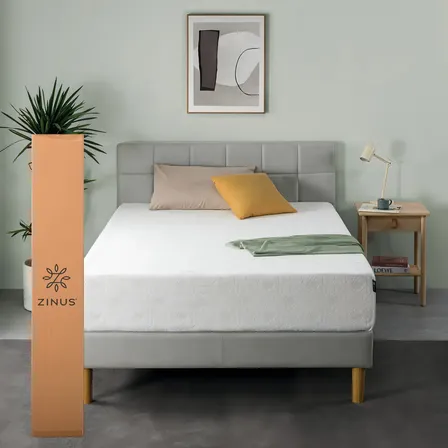 Zinus | Colchón Queen Memory Foam 30 Cm Alivia Presión Blanco