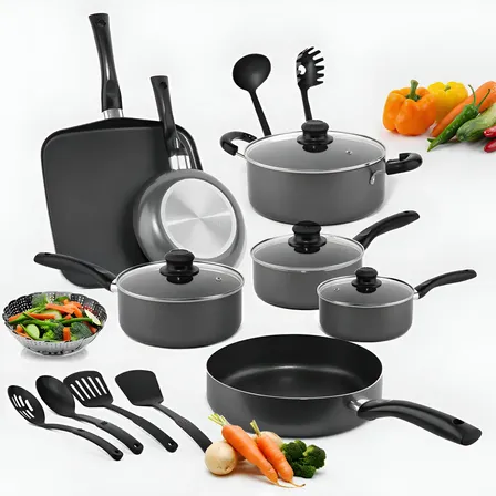 Batería De Cocina Orfeld 18 Piezas De Aluminio Con Antiadherente Set De Utensilios Cocina Color Negro Negro_ng4