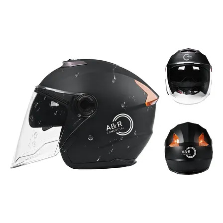 Casco Motocicleta Abierto Visera Doble Hd Abatible Dot
