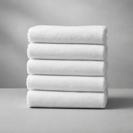 5 Toallas Baño Completo Blanca 90x150 Cm 100% Algodón 750 Gr Color Blanco Liso