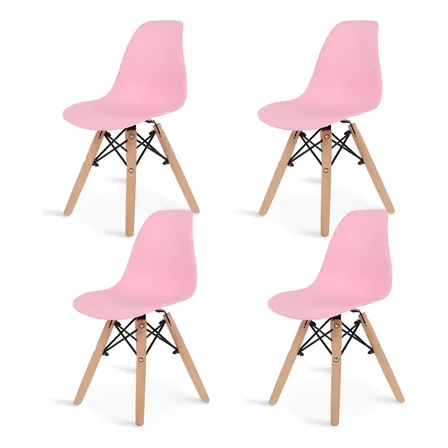 Silla Infantil Diseño Eames Para Etapa Preescolar Set 4 Pz