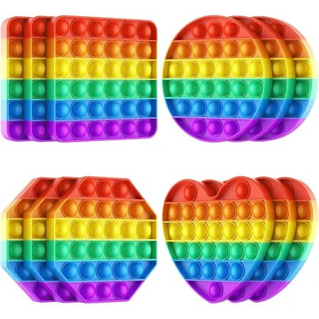 Juego 12 Piezas Push Pop It Bubble Fidget Juguete Antiestrés