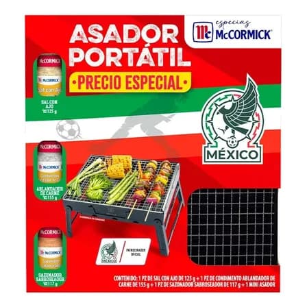 Asador Portátil + 3 Especias Mccormick