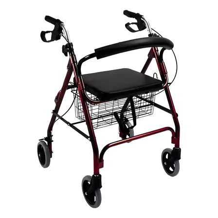 Andadera Rollator Para Adulto Mayor Con Asiento Y Frenos, Plegable Y De Aluminio