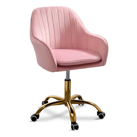 Silla De Oficina Tela Rosa Púrpura Negro Gris Giratorias