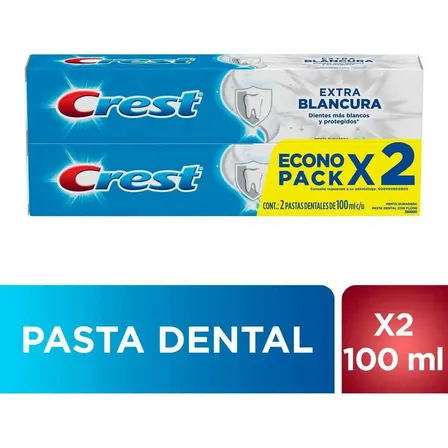 Pasta Dental X2 Extra Blancura 100ml C/u Crest