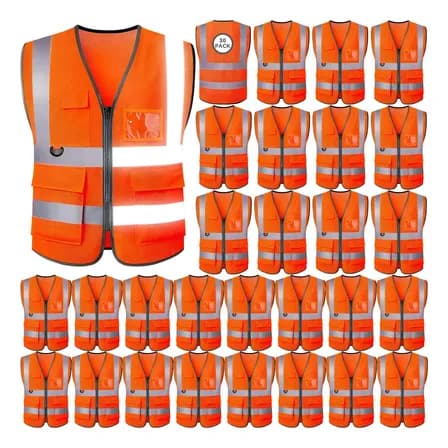30 Piezas Chaleco De Seguridad Tiras Reflectantes Y Cierre