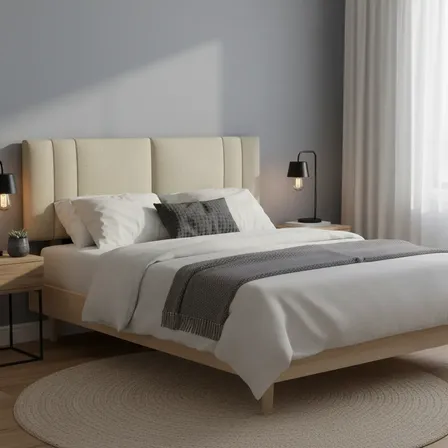 Cabecera Queen Size Dotico Raya Lateral Decorativa 3 En 1