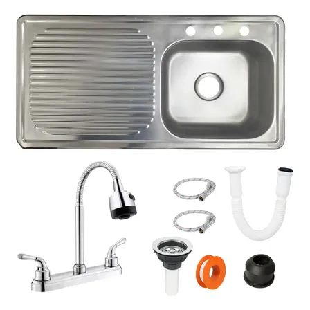 Fregadero/tarja Acero Inoxidable 80 X 50 Cm C/kit Flexible