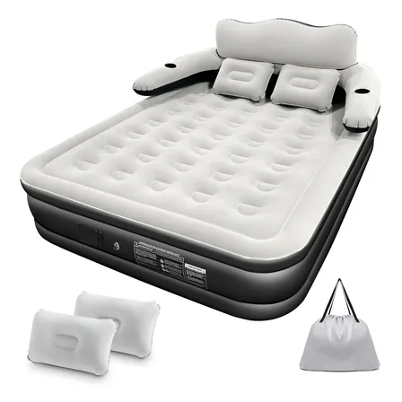 Colchón Inflable Queen Con Bomba De Aire Eléctrica Respaldo