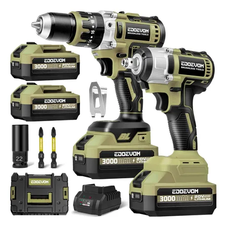 Kit Taladro Rotomartillo Inalámbricos Y Llave De Impacto 20v