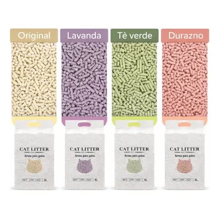 Arena Para Gatos Biodegradable Con Tofu Vegetal Sabores 6l