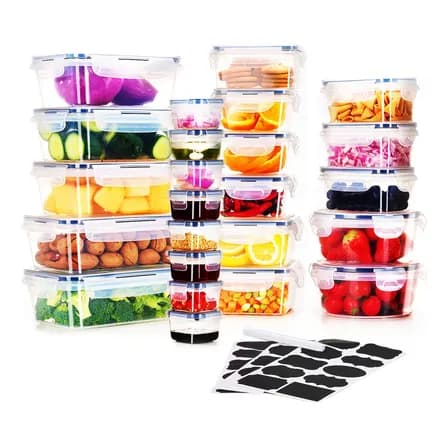 24 Recipiente Hermetico Contenedor Alimentos Almacenar Negro