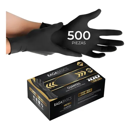 Guantes De Nitrilo Libre De Latex Sin Polvo Azul Negro 500pz