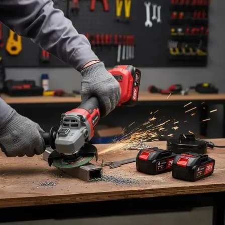 Esmeriladora Angular Inalámbrica Pinchan 21v 10,000 Rpm Con 2 Baterías Rojo