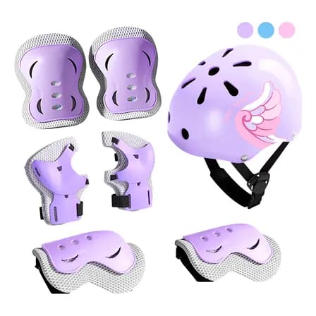 Kit Protección Profesional Para Niños Casco Rodilleras 7pzas