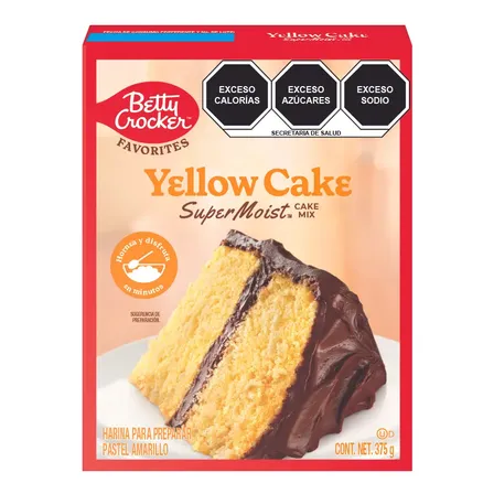 Harina Super Moist Caja Pastel Amarillo 375g Betty Crocker