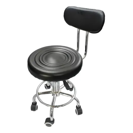 Banco Profesional Para Tatuadores Acojinado Aluminio Color Negro Cromado