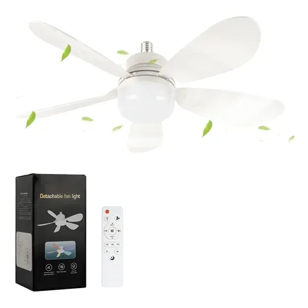 Ventilador De Techo Con Control Remoto Y Luz Led E27 Pequeño