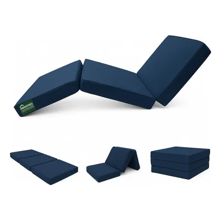 Inmatmex Colchoneta Hospitalaria Plegable 100cmx190cmx10cm Color Azul Marino
