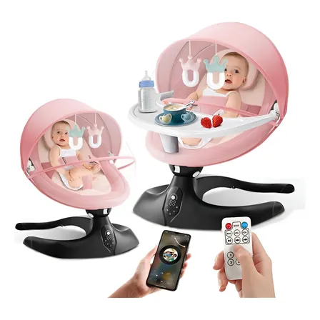 Columpio Mecedora Eléctrica Bebé Con Mosquitero Cuna Música