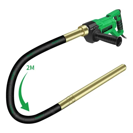 Shawty Vibrador Electrico Para Concreto, 13000 Vpm Vibrador De Hormigón, 2m Chicote Con Mango Vibradores De Hormigón Portátiles 1800w Para Eliminación De Burbujas Y Nivelación De Hormigón