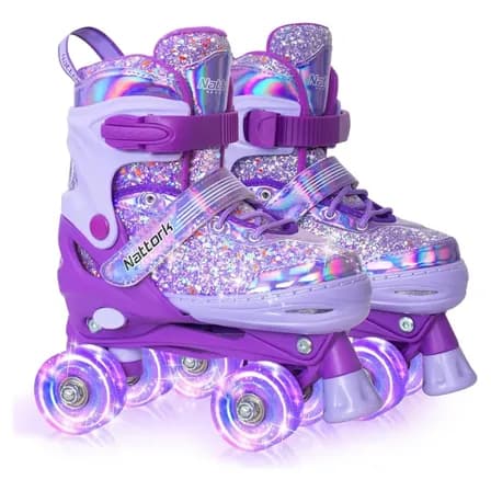Patines Nattork Kids Candy Con Ruedas Iluminadas, Color Viol