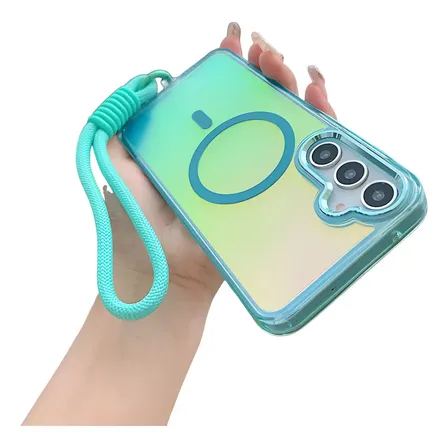 Funda Para Samsung Galaxy A Prueba De Golpes Con Gradiente Láser A La Moda Novedosa Con Correa Y Magsafe Uso Rudo