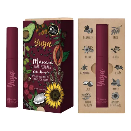 Rimel Yuya Borgoña 10 Aceites Naturales Voluminizador Hipoalergénico