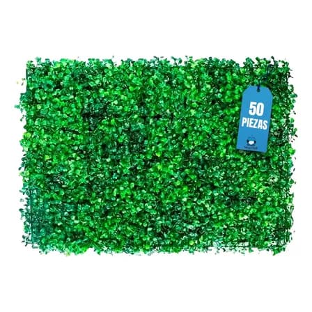 Muro Verde Follaje Artificial Sintético 50 Pzs Por Paquete Shopmall Verde Claro Verde Oscuro