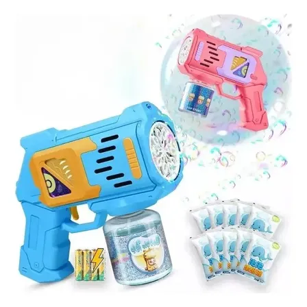Máquina Pistol De Burbujas Eléctrica Con 10 Burbujas Líquida