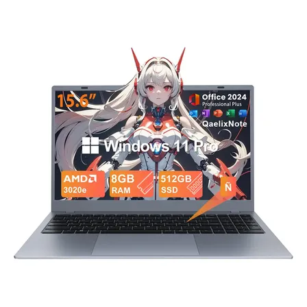 Qaelixnote 15.6 Laptop Amd 3020e 8gb Ram 512gb Ssd Win11 Pro