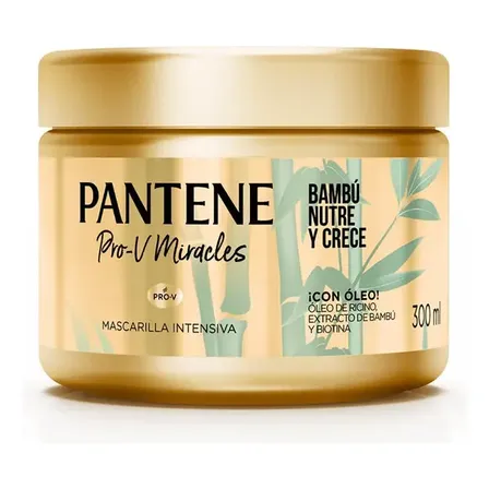 Mascarilla Intensiva Para Cabello Débil Pantene Pro-v Miracles Bambú Nutre & Crece 300 Ml