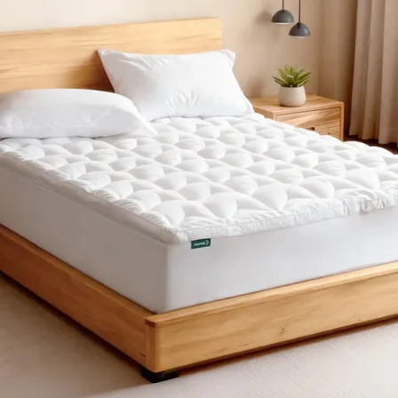 Dreamlab Cubre Colchón De Premier 1800| Extra Relleno De Microfibras Recubiertas En Gel | Hipoalergénico | Tamaño King Size (200cm X 190cm) Blanco Geométrico