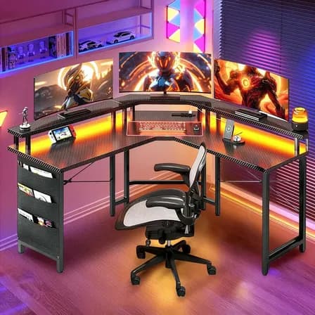 Escritorio Para Videojuegos En Forma De L Con Almacenamiento