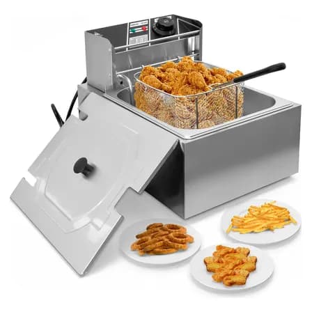 Freidora Aceite Electrica 6l 1600w Automatica Acero Inox Color Plateado Frecuencia 60hz